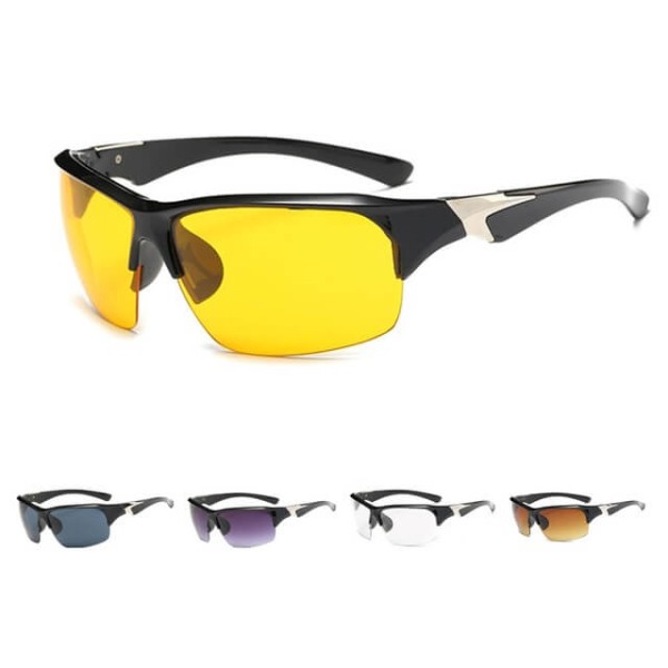 Glasses for driving and other activities, black lenses, O02LN model